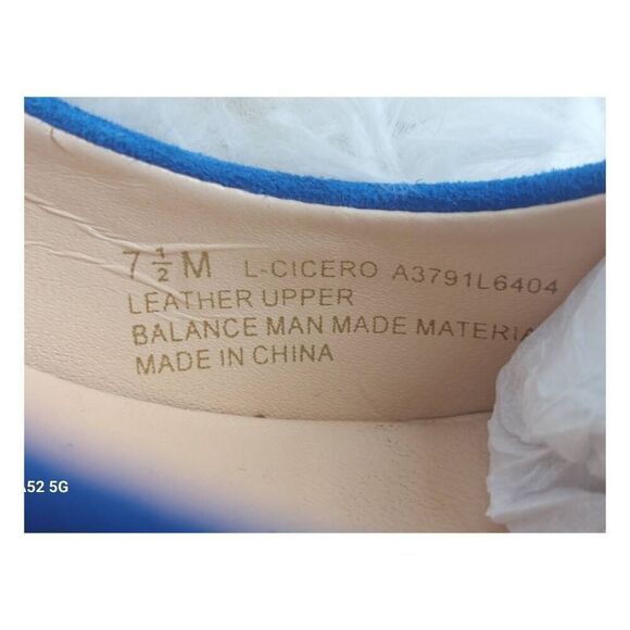 Franco Sarto Cicero Blue Suede Almond Toe Platform Heels Size: 7.5 - Picture 7 of 7